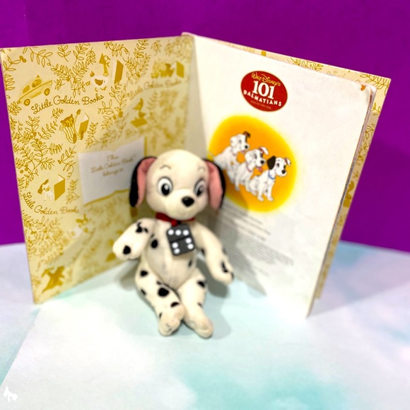 DISNEY’S 101 DALMATIANS VTG A LITTLE GOLDEN BOOK & DOMINO PUPPY MINI PLUSH 6.5” - Picture 10 of 13